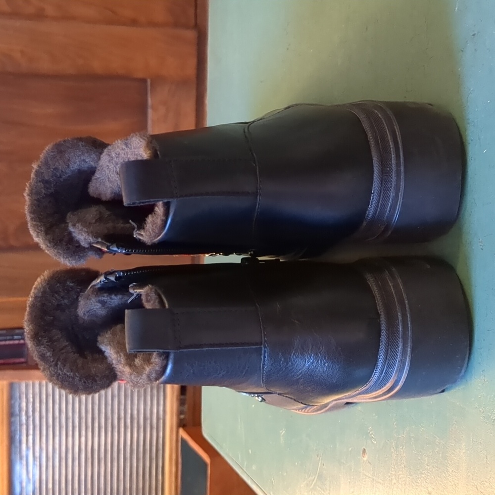 Naturalizer Julian Waterproof Boot Black Leather Upper - Picture 4 of 12